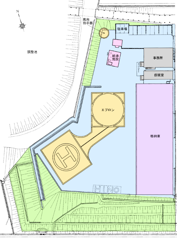日野ヘリポート平面図